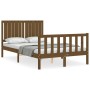 Estructura de cama matrimonio con cabecero madera marrón miel de vidaXL, Camas y somieres - Ref: Foro24-3192919, Precio: 141,...