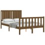 Estructura de cama matrimonio con cabecero madera marrón miel de vidaXL, Camas y somieres - Ref: Foro24-3192919, Precio: 141,...