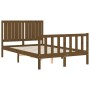 Estructura de cama matrimonio con cabecero madera marrón miel de vidaXL, Camas y somieres - Ref: Foro24-3192919, Precio: 141,...