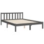 Estructura de cama con cabecero madera maciza gris 140x200 cm de vidaXL, Camas y somieres - Ref: Foro24-3192558, Precio: 164,...