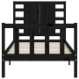 Single bed frame with black solid wood headboard by vidaXL, Beds and slatted bases - Ref: Foro24-3192780, Price: 139,36 €, Di...