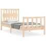 Estructura de cama con cabecero madera maciza de vidaXL, Camas y somieres - Ref: Foro24-3192391, Precio: 100,61 €, Descuento: %