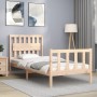 Bed frame with solid wood headboard by vidaXL, Beds and slatted bases - Ref: Foro24-3192391, Price: 100,61 €, Discount: %