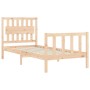 Estructura de cama con cabecero madera maciza de vidaXL, Camas y somieres - Ref: Foro24-3192391, Precio: 100,61 €, Descuento: %