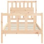 Bed frame with solid wood headboard by vidaXL, Beds and slatted bases - Ref: Foro24-3192391, Price: 100,61 €, Discount: %