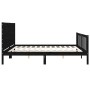 Bed frame with black solid wood headboard 200x200 cm by vidaXL, Beds and slatted bases - Ref: Foro24-3192775, Price: 218,36 €...