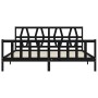 Double bed frame with black solid wood headboard by vidaXL, Beds and slatted bases - Ref: Foro24-3192510, Price: 196,99 €, Di...