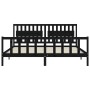 Bed frame with black solid wood headboard 200x200 cm by vidaXL, Beds and slatted bases - Ref: Foro24-3192450, Price: 214,33 €...