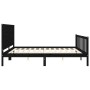 Bed frame with black solid wood headboard 200x200 cm by vidaXL, Beds and slatted bases - Ref: Foro24-3192450, Price: 214,33 €...