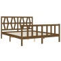 Estructura de cama matrimonio con cabecero madera marrón miel de vidaXL, Camas y somieres - Ref: Foro24-3192499, Precio: 171,...