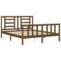 Honey brown wooden bed frame with headboard 160x200 cm by vidaXL, Beds and slatted bases - Ref: Foro24-3192894, Price: 165,90...