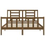 Honey brown wooden bed frame with headboard 160x200 cm by vidaXL, Beds and slatted bases - Ref: Foro24-3192894, Price: 165,90...