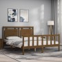 Honey brown wooden bed frame with headboard 160x200 cm by vidaXL, Beds and slatted bases - Ref: Foro24-3192179, Price: 183,99...