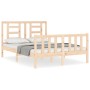 Estructura de cama de matrimonio con cabecero madera maciza de vidaXL, Camas y somieres - Ref: Foro24-3192851, Precio: 114,28...