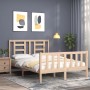 Estructura de cama de matrimonio con cabecero madera maciza de vidaXL, Camas y somieres - Ref: Foro24-3192851, Precio: 114,28...