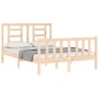 Estructura de cama de matrimonio con cabecero madera maciza de vidaXL, Camas y somieres - Ref: Foro24-3192851, Precio: 114,28...