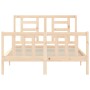 Estructura de cama de matrimonio con cabecero madera maciza de vidaXL, Camas y somieres - Ref: Foro24-3192851, Precio: 114,28...