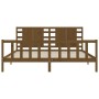 Estructura de cama con cabecero madera maciza marrón miel de vidaXL, Camas y somieres - Ref: Foro24-3192834, Precio: 184,74 €...