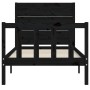 Estructura de cama con cabecero madera maciza negro de vidaXL, Camas y somieres - Ref: Foro24-3192720, Precio: 133,99 €, Desc...