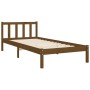 Honey brown solid wood bed frame with headboard 90x200cm by vidaXL, Beds and slatted bases - Ref: Foro24-3192414, Price: 122,...