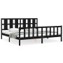 Bed frame with black solid wood headboard 180x200 cm by vidaXL, Beds and slatted bases - Ref: Foro24-3192250, Price: 207,02 €...