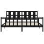 Bed frame with black solid wood headboard 180x200 cm by vidaXL, Beds and slatted bases - Ref: Foro24-3192250, Price: 207,02 €...