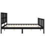 Bed frame with black solid wood headboard 180x200 cm by vidaXL, Beds and slatted bases - Ref: Foro24-3192250, Price: 207,02 €...