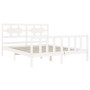 Estructura de cama con cabecero madera maciza blanco 160x200 cm de vidaXL, Camas y somieres - Ref: Foro24-3192567, Precio: 15...