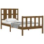 Estructura cama con cabecero madera maciza marrón miel 90x200cm de vidaXL, Camas y somieres - Ref: Foro24-3192219, Precio: 12...