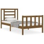 Estructura de cama con cabecero madera maciza marrón miel de vidaXL, Camas y somieres - Ref: Foro24-3192844, Precio: 106,99 €...