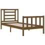 Estructura de cama con cabecero madera maciza marrón miel de vidaXL, Camas y somieres - Ref: Foro24-3192844, Precio: 106,99 €...