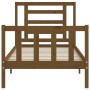 Estructura de cama con cabecero madera maciza marrón miel de vidaXL, Camas y somieres - Ref: Foro24-3192844, Precio: 106,99 €...