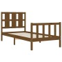 Estructura cama con cabecero madera maciza marrón miel 90x190cm de vidaXL, Camas y somieres - Ref: Foro24-3192199, Precio: 15...