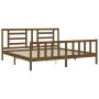 Estructura cama y cabecero madera maciza marrón miel 200x200 cm de vidaXL, Camas y somieres - Ref: Foro24-3192904, Precio: 16...