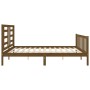 Estructura cama y cabecero madera maciza marrón miel 200x200 cm de vidaXL, Camas y somieres - Ref: Foro24-3192904, Precio: 16...