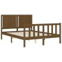 Honey brown solid wood bed frame and headboard 140x200 cm by vidaXL, Beds and slatted bases - Ref: Foro24-3192949, Price: 160...