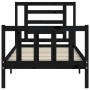 Estructura de cama individual con cabecero madera maciza negro de vidaXL, Camas y somieres - Ref: Foro24-3192845, Precio: 124...