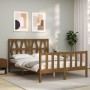 Honey brown solid wood bed frame and headboard 120x200 cm by vidaXL, Beds and slatted bases - Ref: Foro24-3192489, Price: 136...