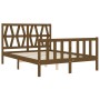 Estructura cama y cabecero madera maciza marrón miel 120x200 cm de vidaXL, Camas y somieres - Ref: Foro24-3192489, Precio: 13...