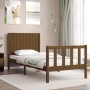 Single bed frame with honey brown wooden headboard by vidaXL, Beds and slatted bases - Ref: Foro24-3192914, Price: 145,99 €, ...