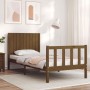 Single bed frame with honey brown wooden headboard by vidaXL, Beds and slatted bases - Ref: Foro24-3192914, Price: 145,99 €, ...