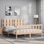 Estructura de cama con cabecero madera maciza 160x200 cm de vidaXL, Camas y somieres - Ref: Foro24-3192241, Precio: 151,69 €,...