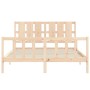 Estructura de cama con cabecero madera maciza 160x200 cm de vidaXL, Camas y somieres - Ref: Foro24-3192241, Precio: 151,69 €,...