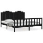 Estructura de cama con cabecero madera maciza negro 180x200 cm de vidaXL, Camas y somieres - Ref: Foro24-3192315, Precio: 221...