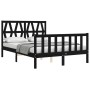 Estructura de cama con cabecero madera maciza negro 120x200 cm de vidaXL, Camas y somieres - Ref: Foro24-3192490, Precio: 178...