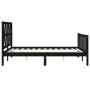 Estructura de cama con cabecero madera maciza negro 120x200 cm de vidaXL, Camas y somieres - Ref: Foro24-3192490, Precio: 178...