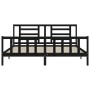 Bed frame with black solid wood headboard 200x200 cm by vidaXL, Beds and slatted bases - Ref: Foro24-3192905, Price: 200,09 €...