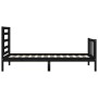 Bed frame with black solid wood headboard 100x200 cm by vidaXL, Beds and slatted bases - Ref: Foro24-3192875, Price: 131,14 €...