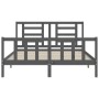 Estructura de cama con cabecero madera maciza gris 160x200 cm de vidaXL, Camas y somieres - Ref: Foro24-3192893, Precio: 153,...