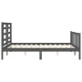 Estructura de cama con cabecero madera maciza gris 160x200 cm de vidaXL, Camas y somieres - Ref: Foro24-3192893, Precio: 153,...